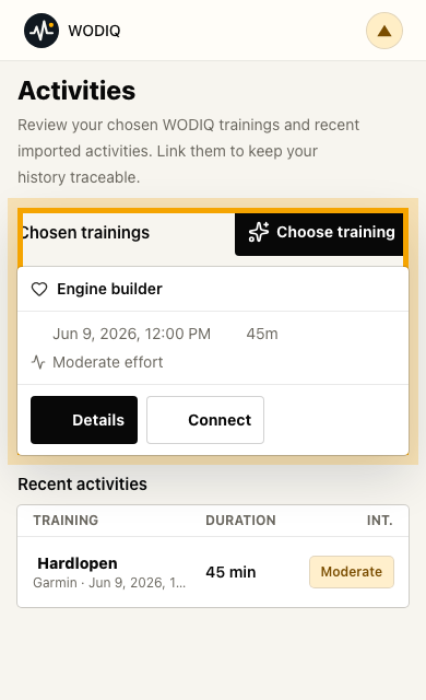Chosen training context